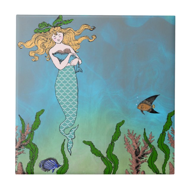 Mermaid and seal tile (Front)