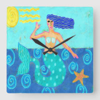 Mermaid and Starfish Abstract Art