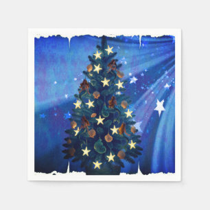 Mermaid and Starfish Christmas Tree Napkins