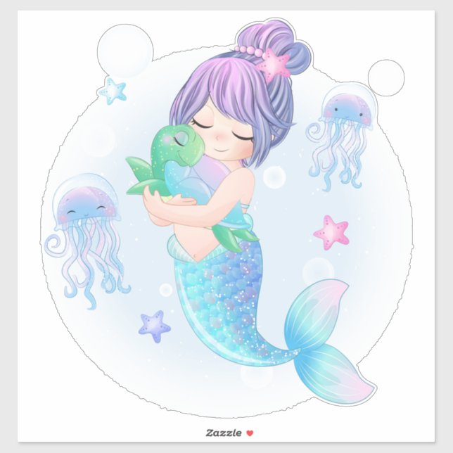 Mermaid and Turtles Sticker (Sheet)