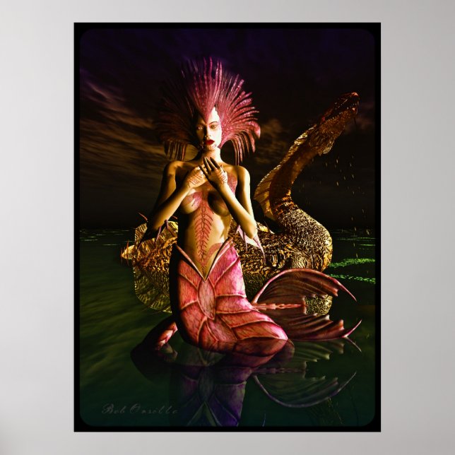 Mermaid and Water Dragon Poster (Front)