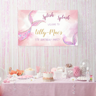 Mermaid Anniversaire de fond Fille Bannière d'anni