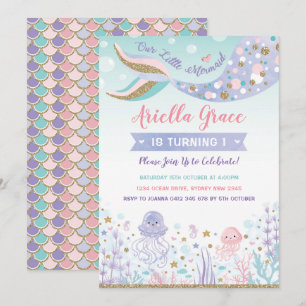 Mermaid Anniversaire Invitation sous le Sea Pool P