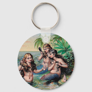 Mermaid Antique Magic Nautical Ocean Keychain