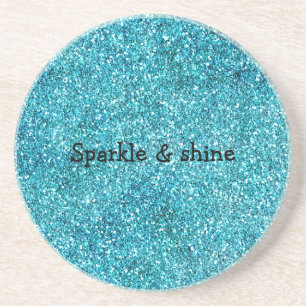 Mermaid Aqua Glitz Glitter Coaster