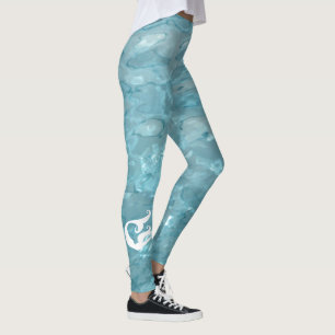 Mermaid - Aqua Pool Water Abstract Photography Leggings