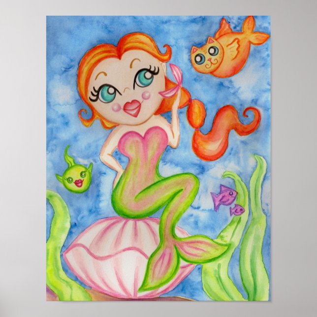 Mermaid Art Poster Print (Front)