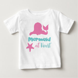 Mermaid At Heart, Mermaid Tail, Mermaid Silhouette Baby T-Shirt