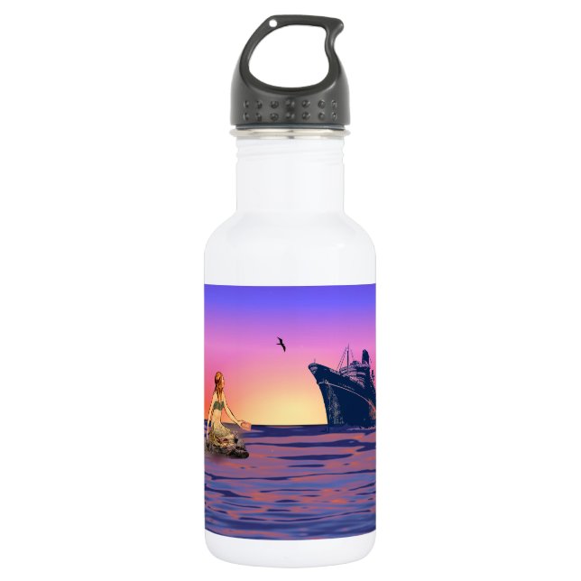 Mermaid at sunset 532 ml water bottle (Front)