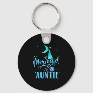 Mermaid auntie funny aunt women family matching keychain