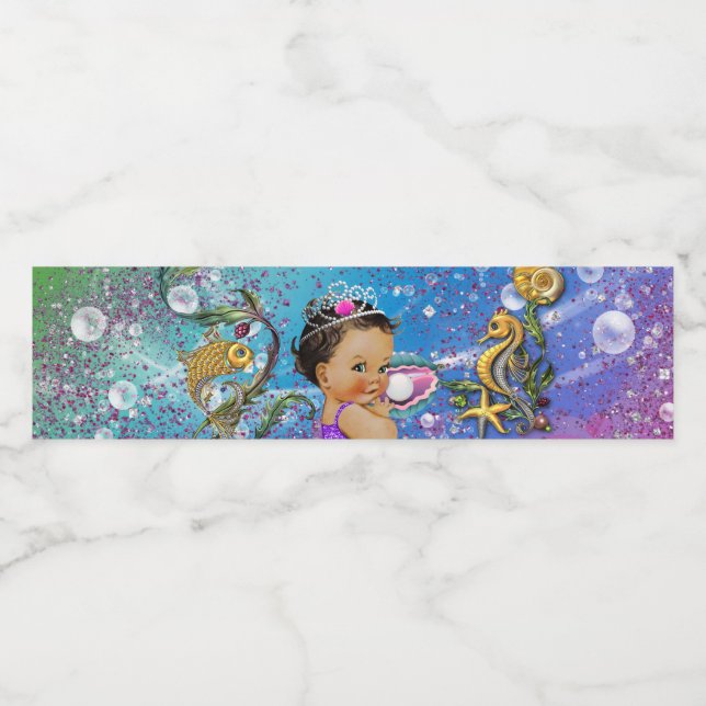 Mermaid Baby Douche d'eau Bouteille Étiquettes (Étiquettes simples)
