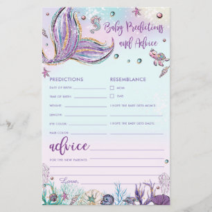 Mermaid Baby Predictions & Advice Shower Activity