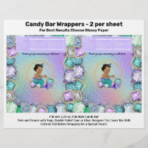 Mermaid Baby Shower Candy Bar Wrappers