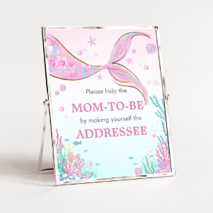 Mermaid Baby Shower Envelope Station Sign