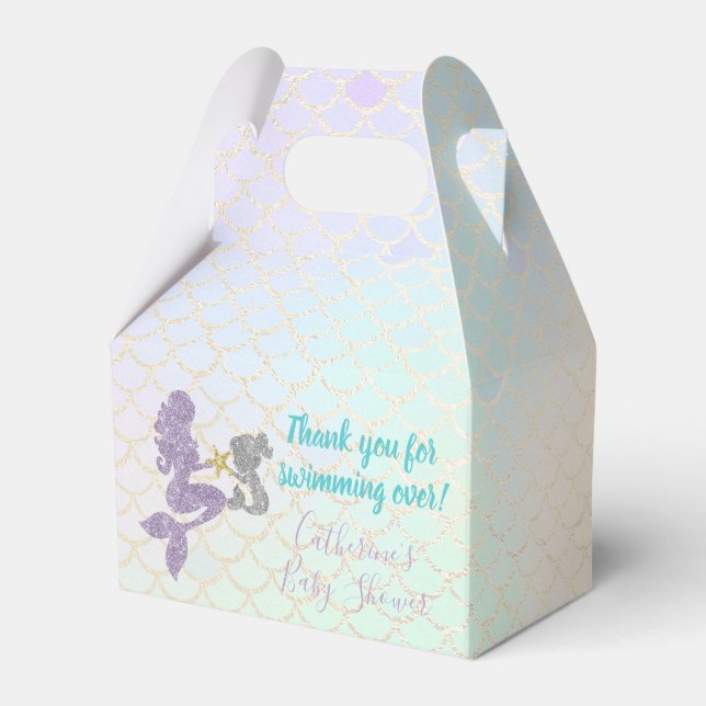 Mermaid Baby Shower Favour Box (Front Side)