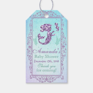 Mermaid Baby Shower Favour Gift Tag