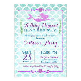 Mermaid Baby Shower Invitations Announcements Zazzle Ca