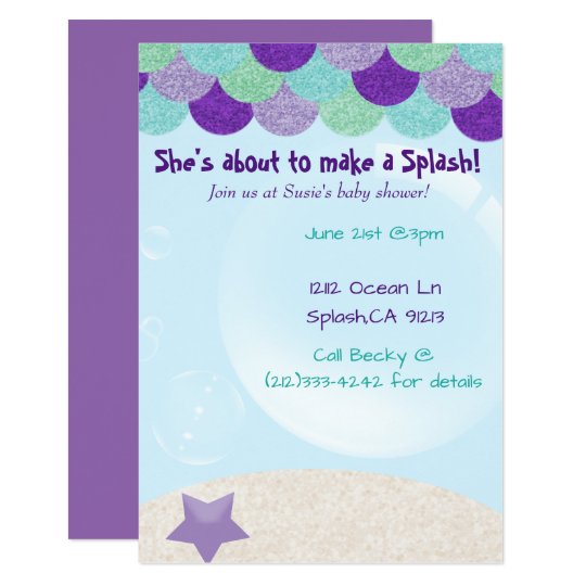 Mermaid baby shower invitation