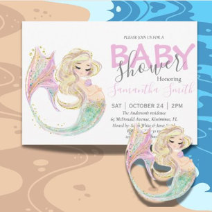 Mermaid Baby Shower Mother To Be  Announcement