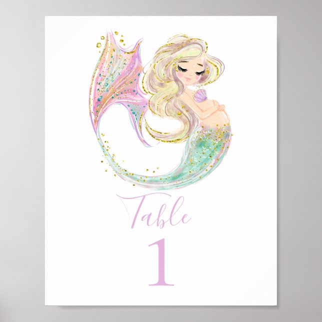 MERMAID BABY SHOWER Mother To Be Poster (Front)