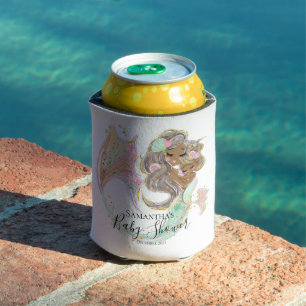 Mermaid Baby Shower NAUTICAL Can Cooler