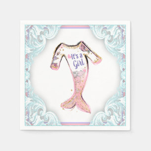 Mermaid Baby Shower Paper Napkins