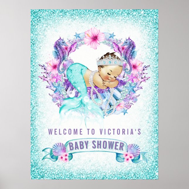 Mermaid Baby Shower Signs (Front)