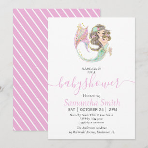Mermaid baby shower under the sea announcement