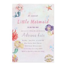 Mermaid Baby Shower Under the Sea Baby Girl Invita