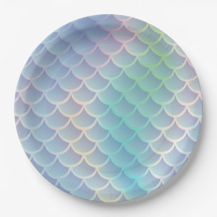 Mermaid Baby Shower Under the Sea Pastel Paper Plate