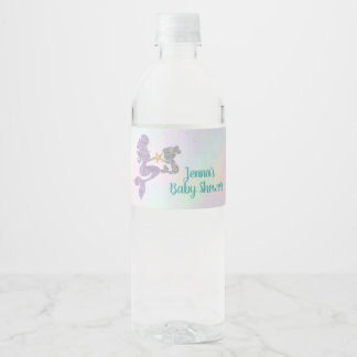 Mermaid Baby Shower Water Bottle Wrappers Label