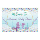 Mermaid Baby Shower Welcome Backdrop Poster