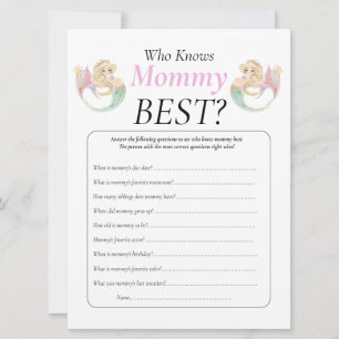 Mermaid Baby Shower. Who Knows Mommy White Invitat Invitation