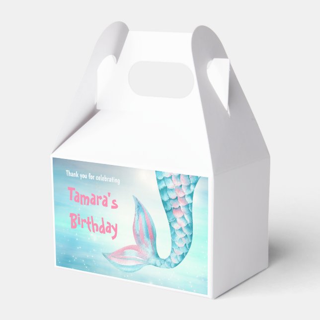 Mermaid Bash Birthday Favor Box (Front Side)