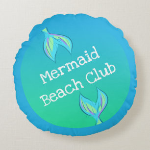 Mermaid Beach Club Round Pillow