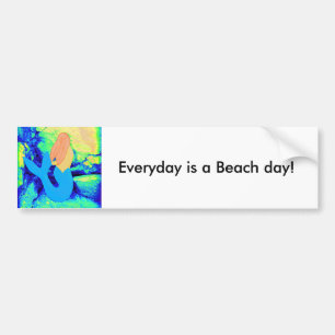 mermaid beach day  design bumper sticker