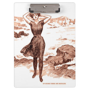 Mermaid Beach Gibson Girl Victorian Antique Clipboard