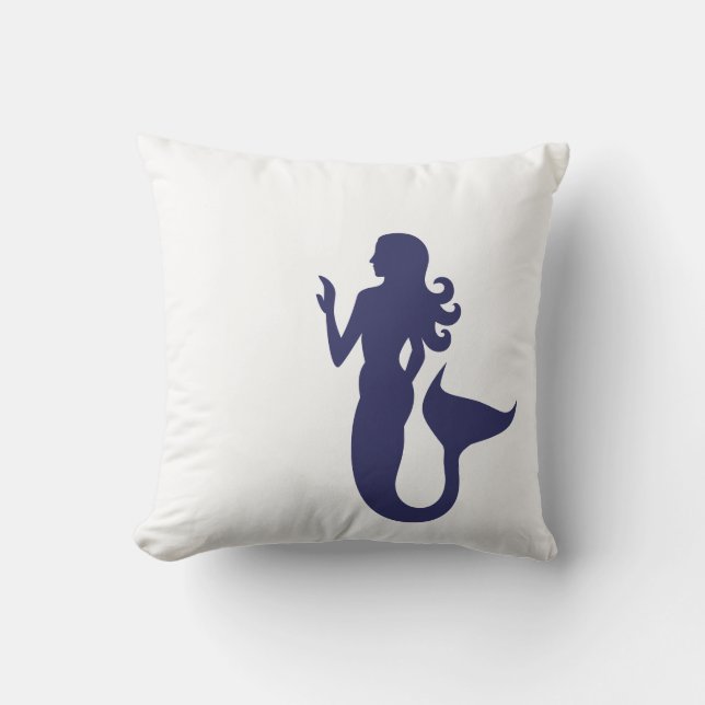 Mermaid ~ Beach House Throw Pillow (Front)