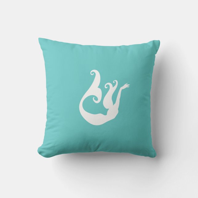 Mermaid ~ Beach House Throw Pillow (Front)