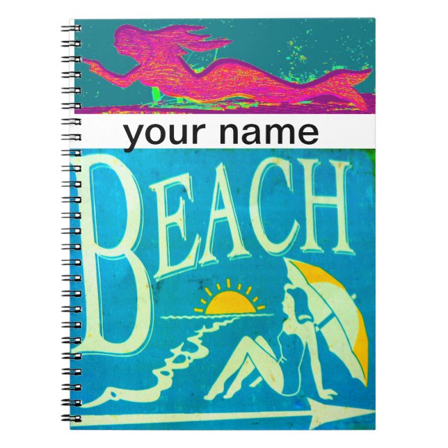 mermaid beach personalized  notebook (Front)