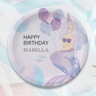 Mermaid Birthday Adventure Paper Plate