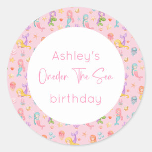 Mermaid Birthday Classic Round Sticker