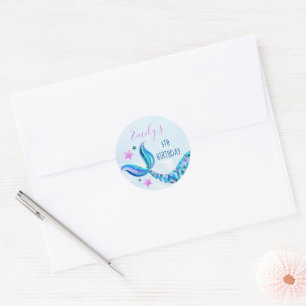 Mermaid Birthday Envelope Stickers