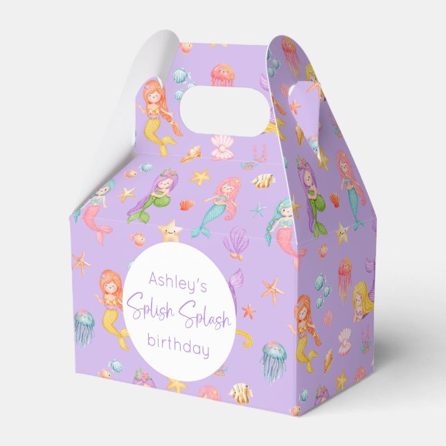 Mermaid Birthday Favor Box (Front Side)