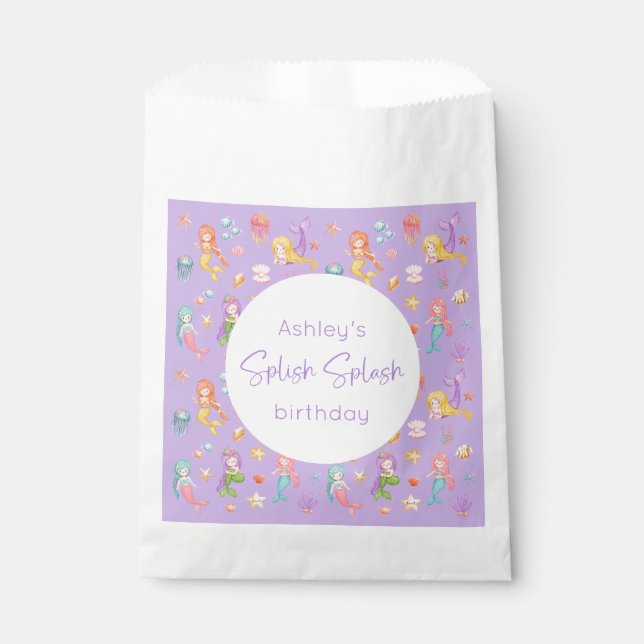Mermaid Birthday Favour Bag (Front)