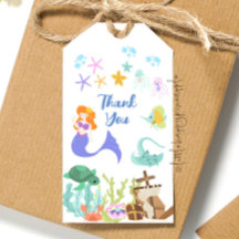 Mermaid Birthday Gift Tag