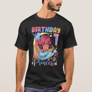Mermaid Birthday Girl 1 Year Old 1St Birthday Prin T-Shirt