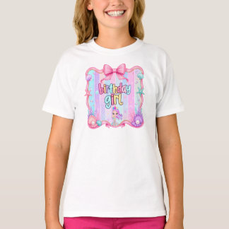Mermaid Birthday Girl Kids T-Shirt