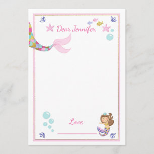 Mermaid Birthday guestbook cards Time Capsule Girl