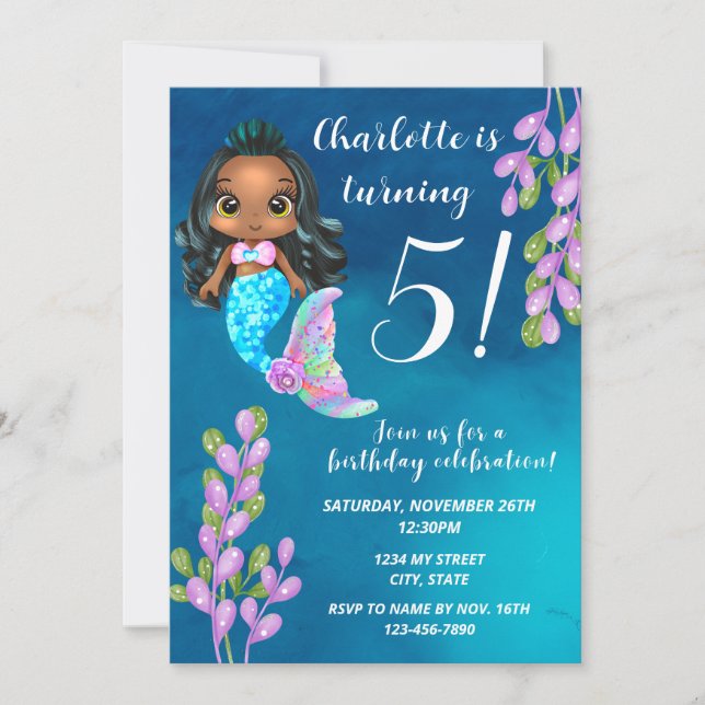 Mermaid Birthday Invitation (Front)